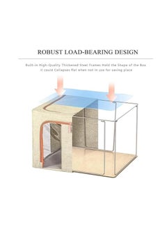 Generic Storage Organizer 100L Foldable metal-framed box Single piece (Beige)  - Image 2
