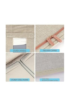Generic Storage Organizer 100L Foldable metal-framed box Single piece (Beige)  - Image 5