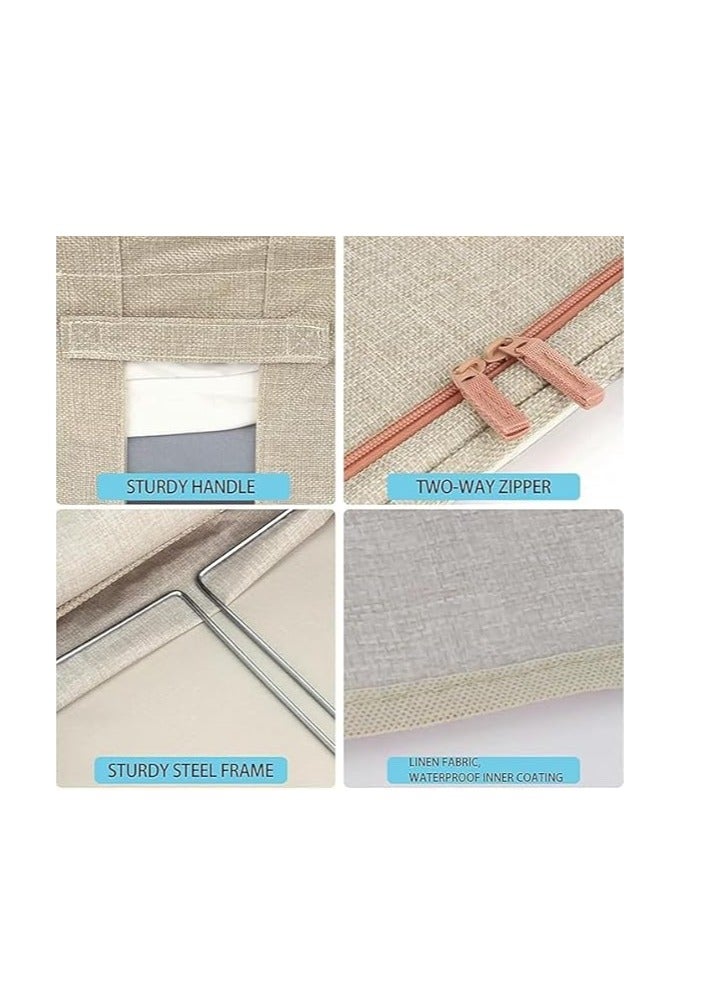 Storage Organizer 100L Foldable metal-framed box Single piece (Beige)  - Image 5