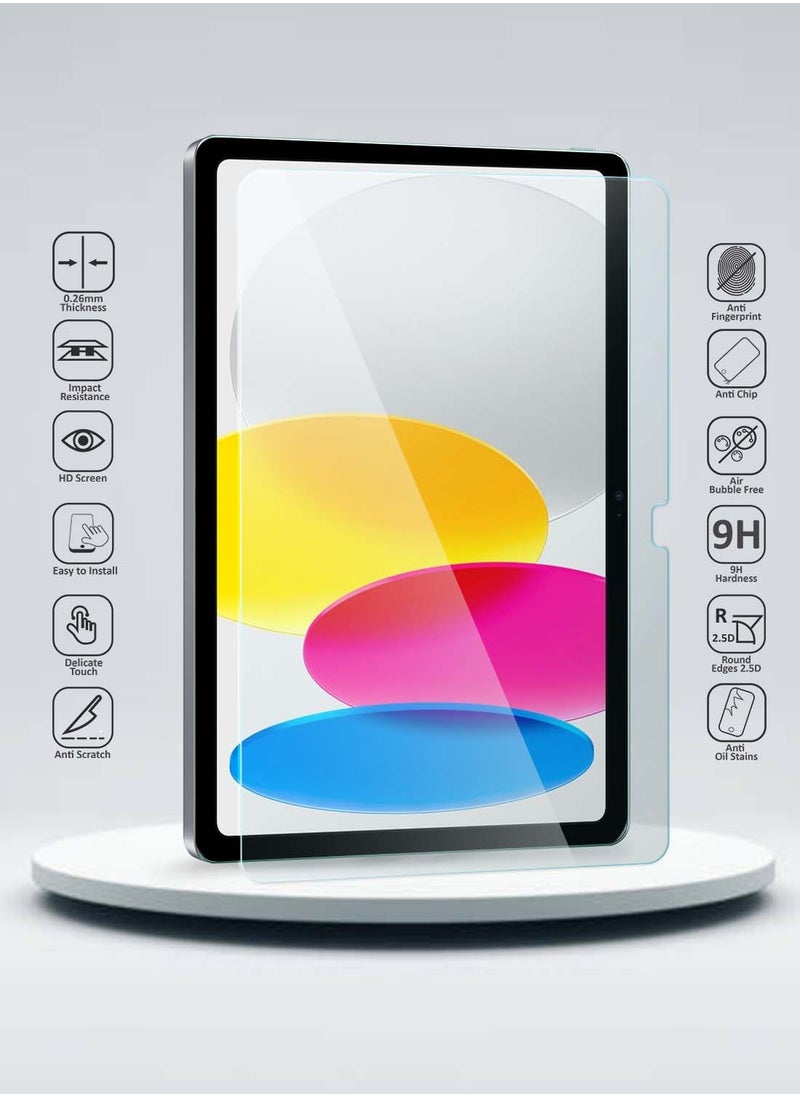 Wtech - Apple iPad 10 2022 10th Generation 10.9 Inch 2022 Premium Series Anti Blu-Ray Curved Edges Full Cover Full Glue Tempered Glass Screen Protector (TSGPCN) - Clear - Image 1