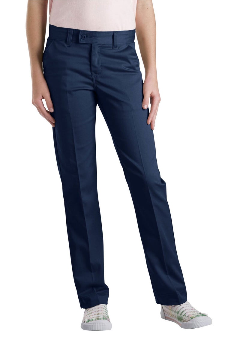 Dickies بنطال ضيق مستقيم للفتيات من ديكيز للأطفال 2-6X، كحلي داكن، 4 - Image 1