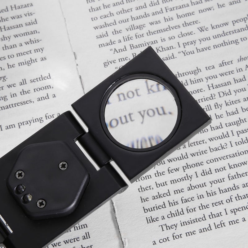 Folding Pocket Loupe 10X Optical Lens Zinc Alloy Body - 2 LED Lights Portable Magnifier for Phone Repairing Computer Repairing Jeweler Inspection Stamp Coin Gems - Image 3