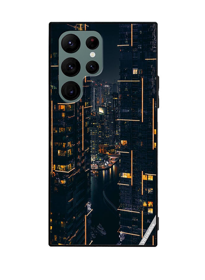 VR CREATIVE Protective Case Cover For Samsung Galaxy S22 Ultra 5G Building View Design Multicolour - Image 1