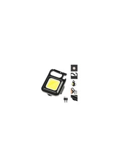 Emergency Light Cob small flashlights, 800lumens bright rechargeable keychain mini flashlight 3 light modes portable pocket light with folding bracket bottle opener and magnet base for fishing, walkin