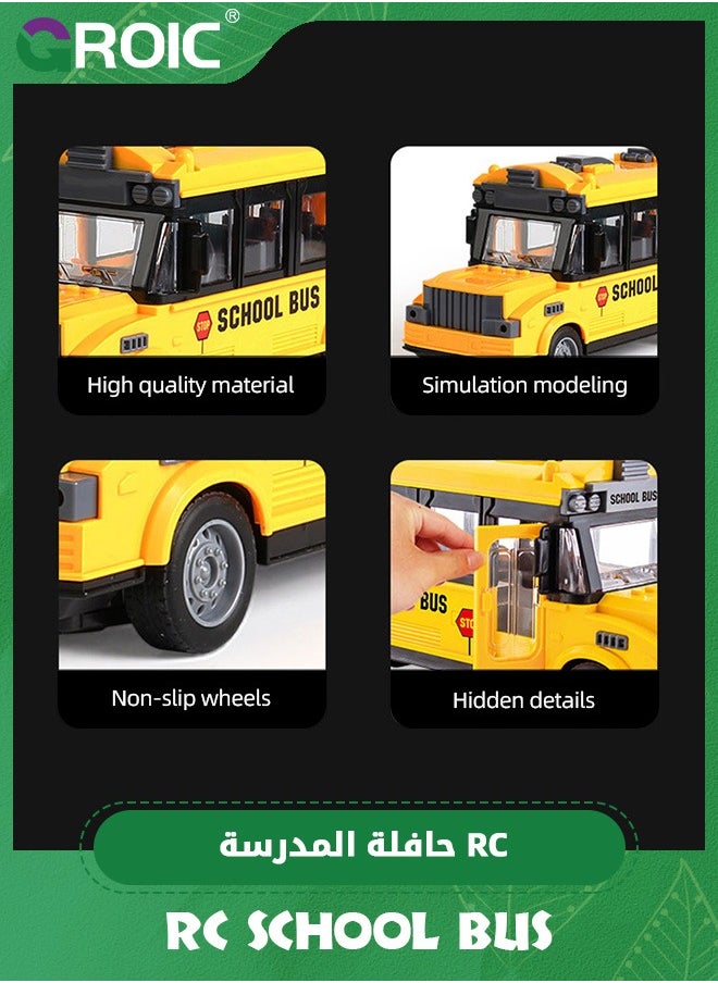 GROIC RC School Bus,Remote Control Car Vehicles, 2.4G Opening Doors City Bus Toy Classic Baby Bus, Remote Control Car with LED Lights,School Bus Toy, Electronic Vehicles Toy  - Image 5