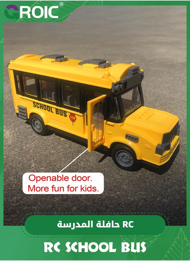 GROIC RC School Bus,Remote Control Car Vehicles, 2.4G Opening Doors City Bus Toy Classic Baby Bus, Remote Control Car with LED Lights,School Bus Toy, Electronic Vehicles Toy  - Image 3