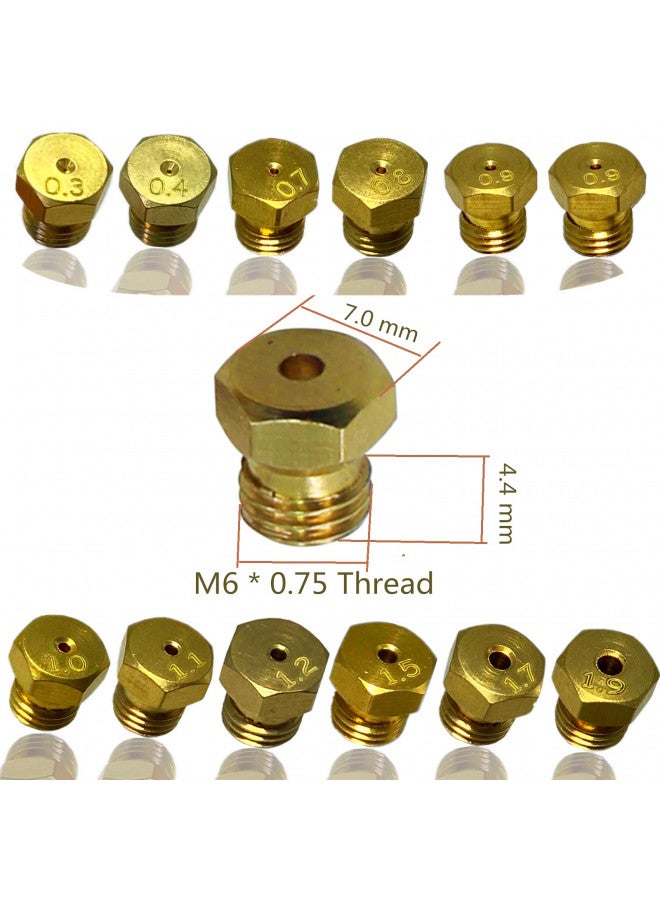MCAMPAS مجموعة تحويل فوهة موقد MCAMPAS الغازي - قطع غيار فوهة نحاسية للغاز الطبيعي وغاز البروبان LP - فوهة حرق M6x0.75 مم - رأس رش الغاز 0.3/0.4/0.7/0.8/0.9/1.0/1.1/1.2/1.5/1.7/1.9 مم - إجمالي 36 قطعة - Image 2