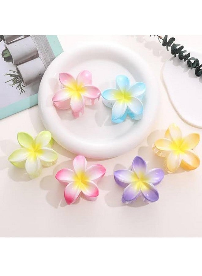 Lichie Flower Shape Hair Claw Clip For Hair For Girls and Women- 4 Piece Random color Multi Color - Image 1