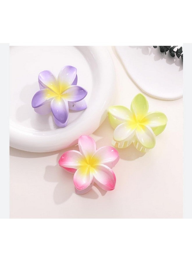 Lichie Flower Shape Hair Claw Clip For Hair For Girls and Women- 4 Piece Random color Multi Color - Image 3