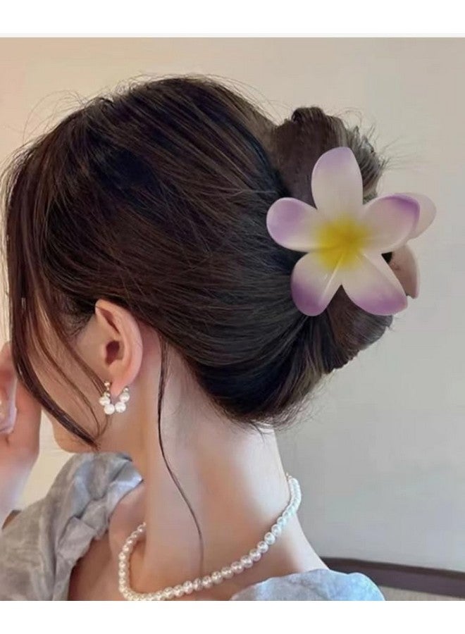 Lichie Flower Shape Hair Claw Clip For Hair For Girls and Women- 4 Piece Random color Multi Color - Image 2