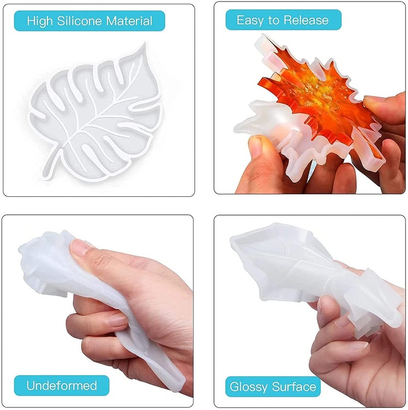 Snoogg Snoogg Silicone Resin molds of Maple Leaf Shape. for Hobbyist, Resin Art DIY Project Craft Pack-4  - Image 4