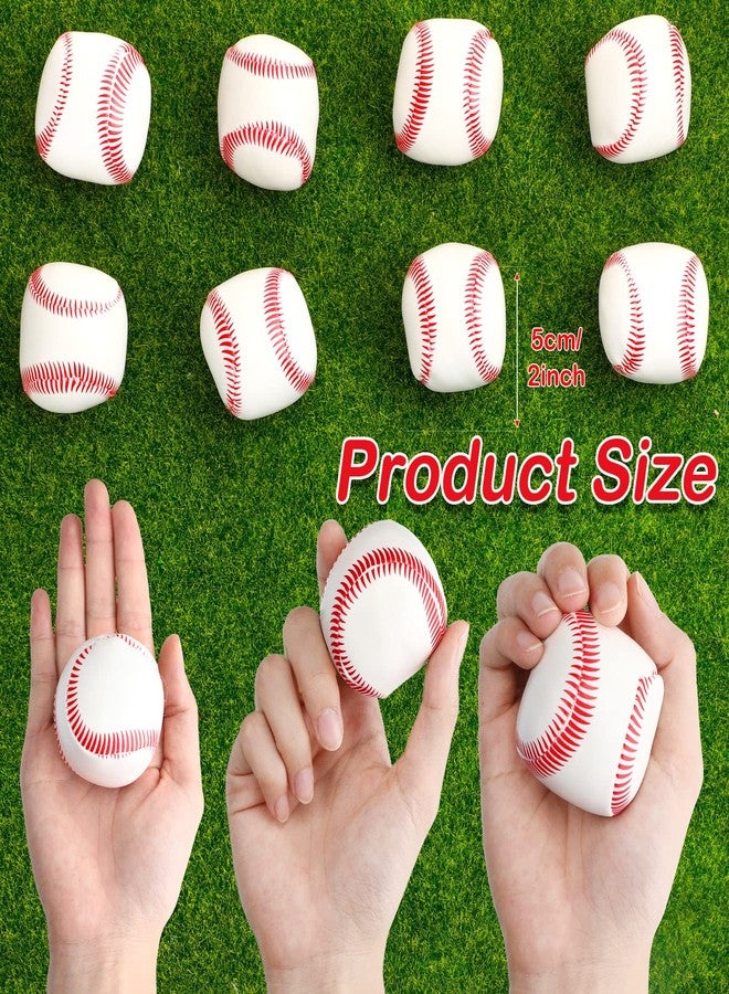 Vinsot 50 Pcs Mini Foam Baseball Softball Stress Balls Bulk 2 Inch Squeeze Balls for Stress Anxiety Relief Party Favors School Carnival Reward Christmas Stocking Fillers(Baseball) - Image 2