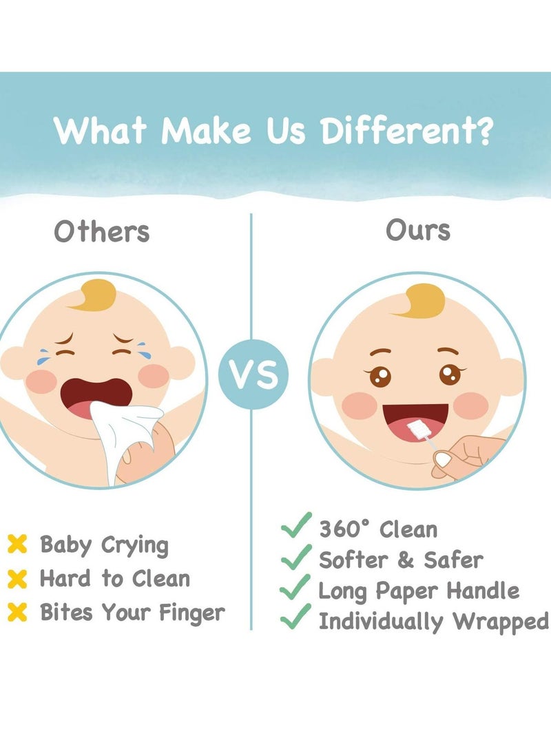 Arabest Baby Toothbrush With Paper Handle For Tongue, Mouth, Teeth, Gums Dental Care, 0 - 36 Month Baby, 30 Pieces - Image 3