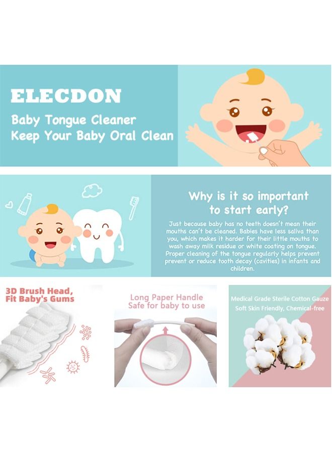 Arabest Baby Toothbrush With Paper Handle For Tongue, Mouth, Teeth, Gums Dental Care, 0 - 36 Month Baby, 30 Pieces - Image 2