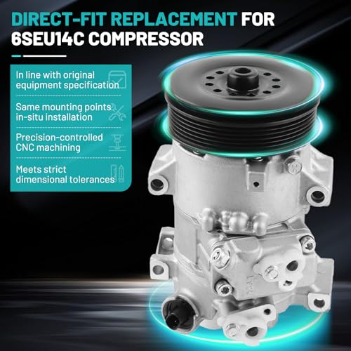 Farrme A/C Compressor Fit for Toyota Corolla, for Matrix 2009-2010, for Scion xD 1.8L 2008-2014 CO 11210C Automotive Replacement AC Compressor with Clutch 88310-1A740 - Image 5