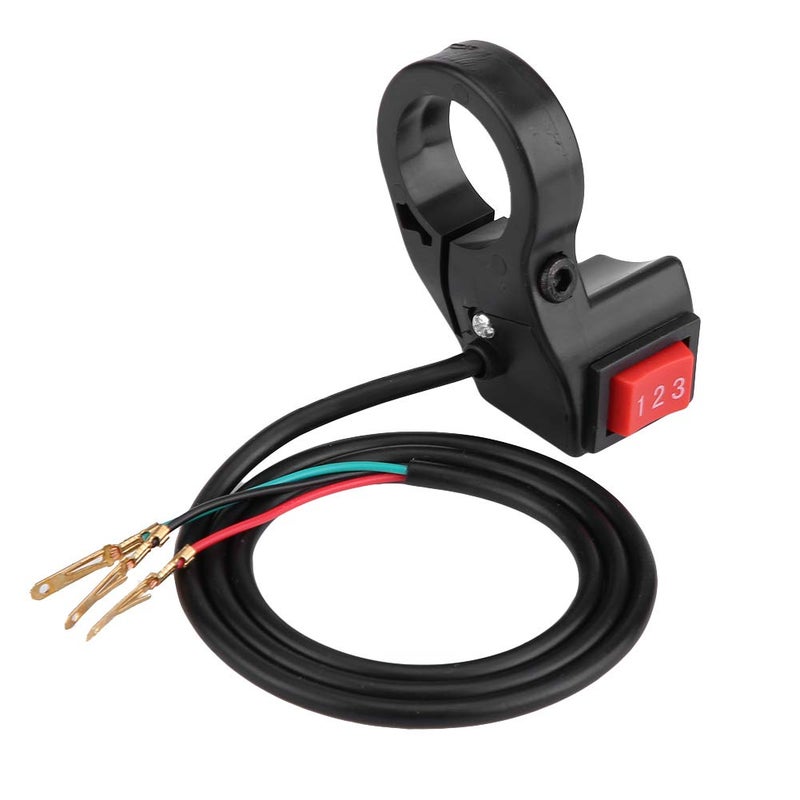 Suuonee Handlebar Switch Change, 22mm 7/8in Electric Handlebar 3 Speed Module Switch Switch Switch for Motorcycle Electric Bike Scooter, Black - Image 1
