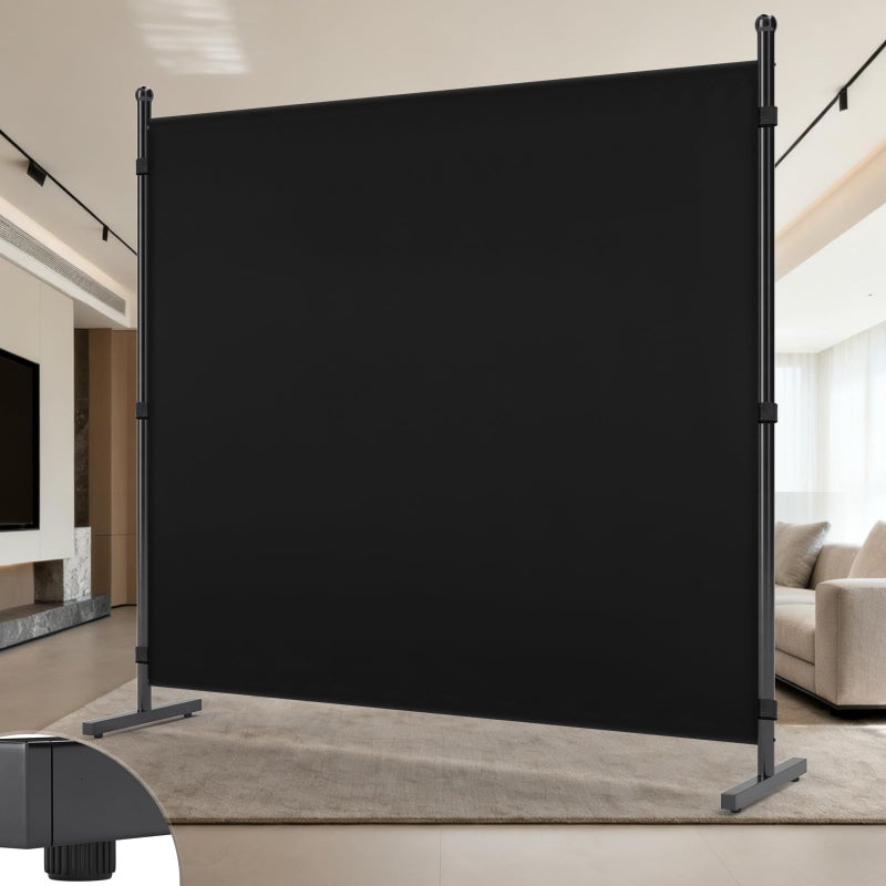 AKTOP Room Divider, Freestanding Single Panel Privacy Screen, Portable Temporary Wall Dividers for Room Separation, Large Room Partitions and Separators for Home, Office, Dorm, 71''W x 71''H, Black - Image 1
