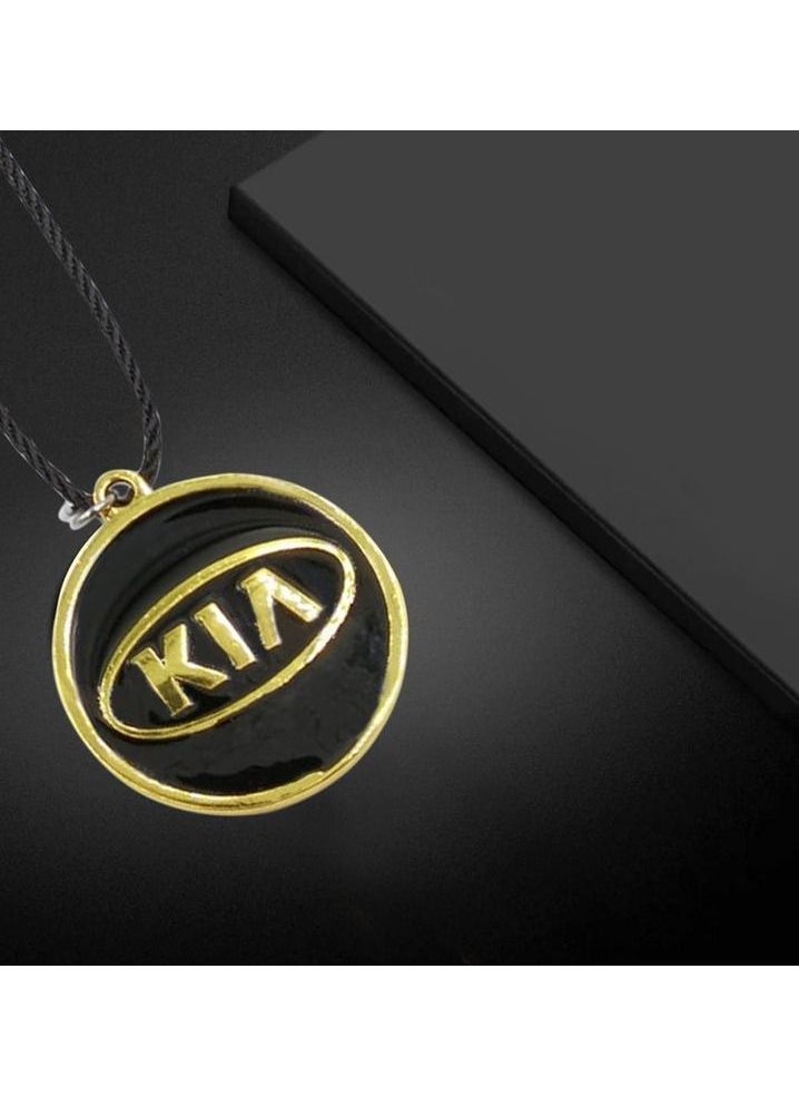 كيا KIA Logo سيارة شعار سيارة مرآة معلقة قلادة معدنية صغيرة سيارة الديكور سلسلة مع شعار KIA 1 قطعة  - Image 2