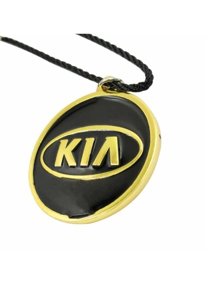 كيا KIA Logo سيارة شعار سيارة مرآة معلقة قلادة معدنية صغيرة سيارة الديكور سلسلة مع شعار KIA 1 قطعة  - Image 4