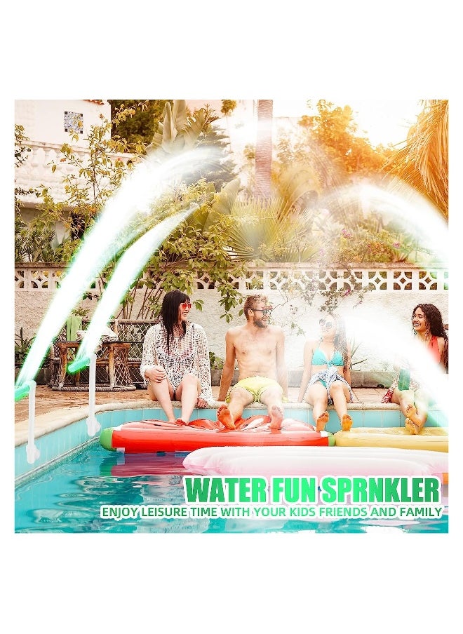 Generic 2 Pcs LED Light Swimming Pool Waterfall Fountain Above Ground Inground Pool Cooler Sprinkler Pond Aerator Pump Accessories Water Spa Spray Fountain for Backyard Garden Decor  - Image 5