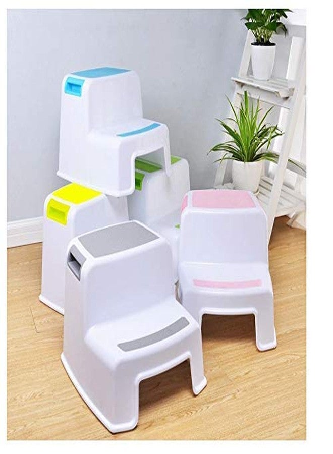 Prakal 2 Step Stool for Kids (1 Pack) Toddler Stool for Toilet Potty Training Bathroom and Kitchen Step Stool Slip Resistant Soft Grip Stackable Kids Step Stool for Toddlers Two Steps - Image 1