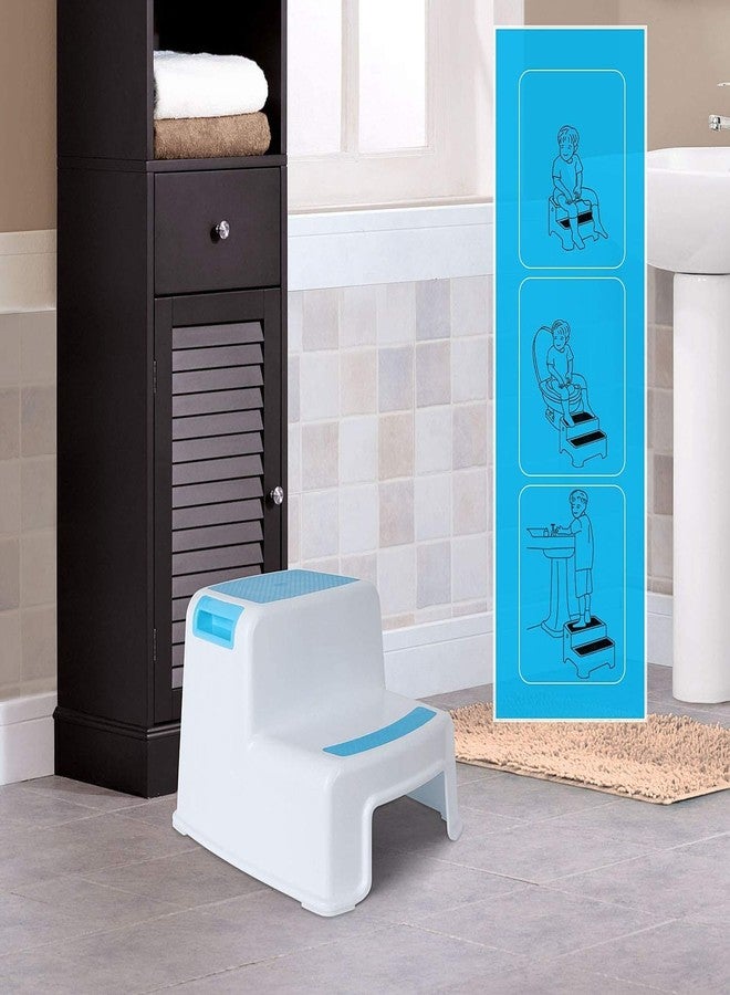 Prakal 2 Step Stool for Kids (1 Pack) Toddler Stool for Toilet Potty Training Bathroom and Kitchen Step Stool Slip Resistant Soft Grip Stackable Kids Step Stool for Toddlers Two Steps - Image 5