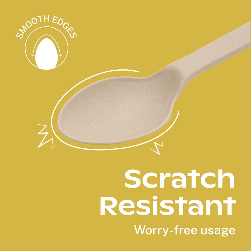 CORAL Light Brown 100% Compostable Spoons & Forks Set - 220 Pieces - No Plastic Cutlery  110 Forks  110 Soup Spoons - Break-Resistant with Smooth Edges  Ocean-Friendly Alternative to Plastic Utensils - Image 5