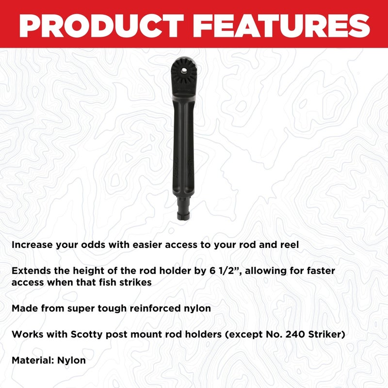 Scotty #259 Rod Holder Height Extender Black, Small - Image 2