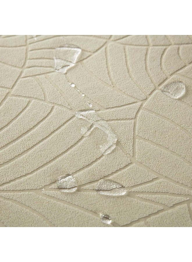 جيه زد اس مجموعة من 6 أغطية كراسي طعام JZS مقاومة للماء وأغطية مقاعد قابلة للتمدد من قماش الجاكار الناعم قابلة للإزالة والغسل مناسبة لغرفة الطعام والكرسي القديم وحفلات الزفاف، لون بيج - Image 4