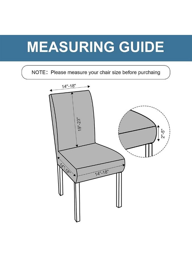 جيه زد اس مجموعة من 6 أغطية كراسي طعام JZS مقاومة للماء وأغطية مقاعد قابلة للتمدد من قماش الجاكار الناعم قابلة للإزالة والغسل مناسبة لغرفة الطعام والكرسي القديم وحفلات الزفاف، لون بيج - Image 2