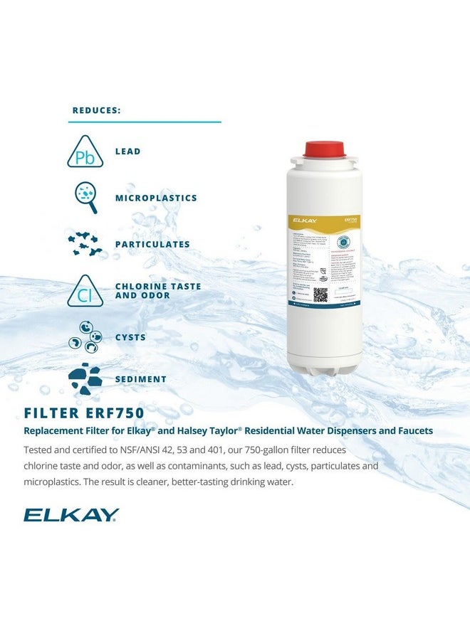 إلكاي فلتر Elkay ERF750 WaterSentry للرصاص والبلاستيك الدقيق، معتمد من NSF/ANSI (ezH2O Liv وصنبور مفلتر)  - Image 3
