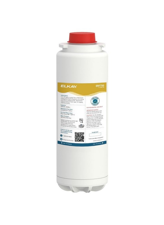 إلكاي فلتر Elkay ERF750 WaterSentry للرصاص والبلاستيك الدقيق، معتمد من NSF/ANSI (ezH2O Liv وصنبور مفلتر)  - Image 1