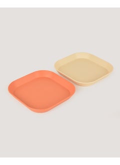 Let's Be Child 2-Piece Square Plate Peach-Vanillia  - Image 4