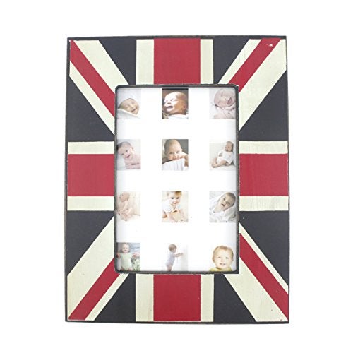 Zhenzan Frames Wood Table Top UK National Flag Theme Family Picture Photo Frame with Glass Front for Home Decor (4x6) - Image 1