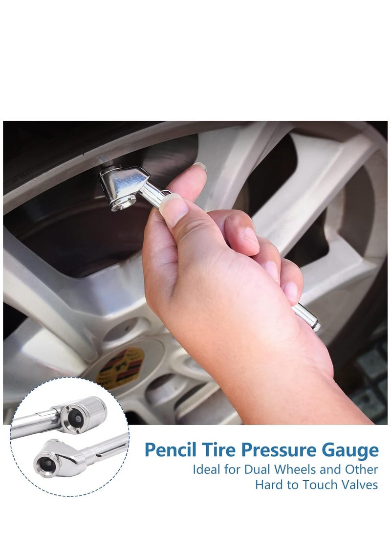SYOSI Pencil Tire Pressure Gauge 2 Pack 10 120PSI Dual Head Air Gauge Tire Pressure Heavy Duty Tire Valve Gauge for Truck Car RV ATV Motorcycle  - Image 2