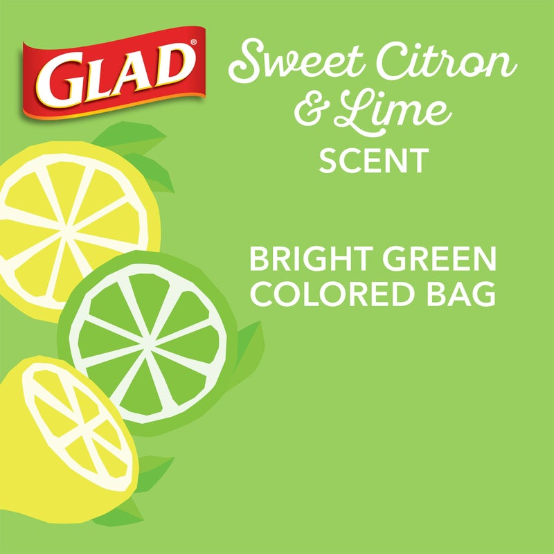 Glad Small Kitchen Drawstring Trash Bags, 4 Gallon, Febreze Sweet Citron & Lime, 34 Count - Image 4