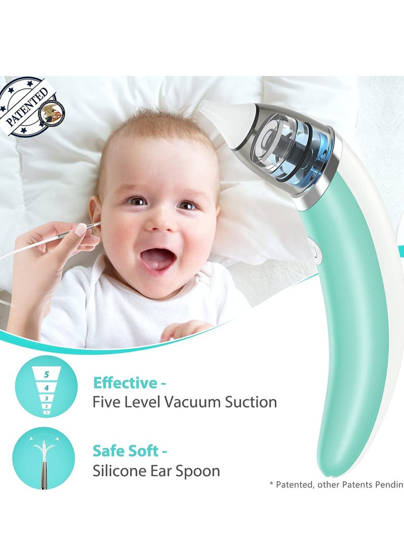 SYOSI - Ear Wax Vacuum Removal Ear Wax 5 Levels of Suction Strong Electric Ear Cleaner USB Charge Soft Earwax Removal Kit Reusable Spiral Silicone Ear Wax Remover Tool Vacuum Cleaner for Kids Adult - Image 1