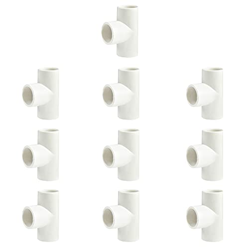 FangKingNo 1/2" 10pcs 3-Way Tee PVC Fittings Coupling Adapter(Socket x Socket x Socket) SCH40 ASTM D2466-10pack （0.5 In) - Image 1