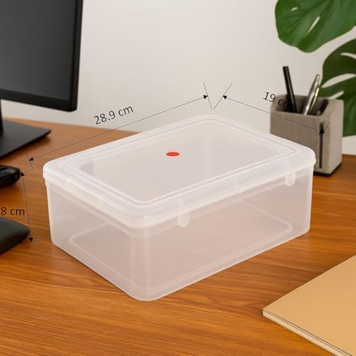 EOS- BUILDING TRUST Clear Transparent Plastic Storage Box Organizer Rectangle Medium Size Container With Lid And Lock For Multipurpose Jewellery Stationery Cosmetics Combo 2 Box (Small) - Image 4