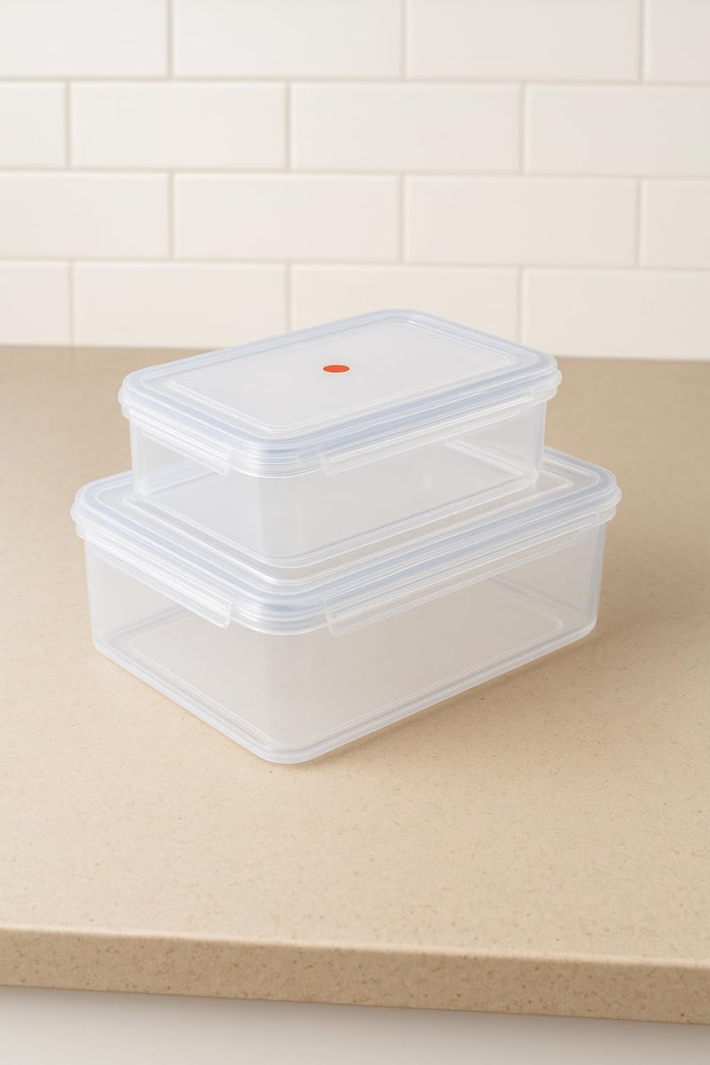 EOS- BUILDING TRUST Clear Transparent Plastic Storage Box Organizer Rectangle Medium Size Container With Lid And Lock For Multipurpose Jewellery Stationery Cosmetics Combo 2 Box (Small) - Image 1