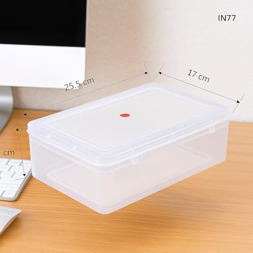 EOS- BUILDING TRUST Clear Transparent Plastic Storage Box Organizer Rectangle Medium Size Container With Lid And Lock For Multipurpose Jewellery Stationery Cosmetics Combo 2 Box (Small) - Image 5