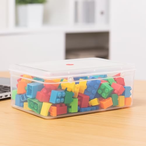 EOS- BUILDING TRUST Clear Transparent Plastic Storage Box Organizer Rectangle Medium Size Container With Lid And Lock For Multipurpose Jewellery Stationery Cosmetics Combo 2 Box (Small) - Image 2