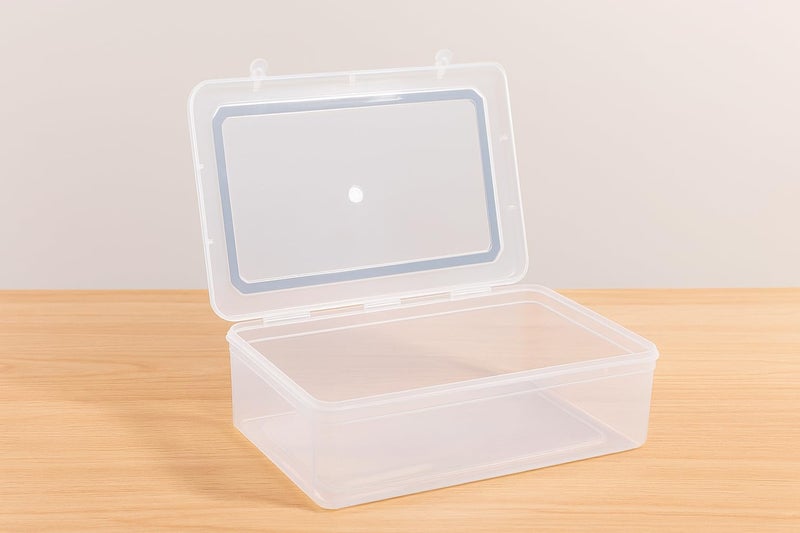 EOS- BUILDING TRUST Clear Transparent Plastic Storage Box Organizer Rectangle Medium Size Container With Lid And Lock For Multipurpose Jewellery Stationery Cosmetics Combo 2 Box (Small) - Image 3