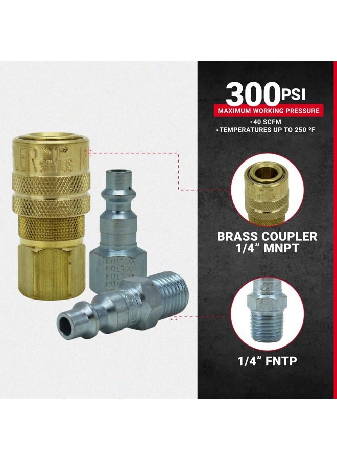 Milton S212 S-212 1/4" NPT M Style Coupler and Plug Kit - 7 Piece - Image 2