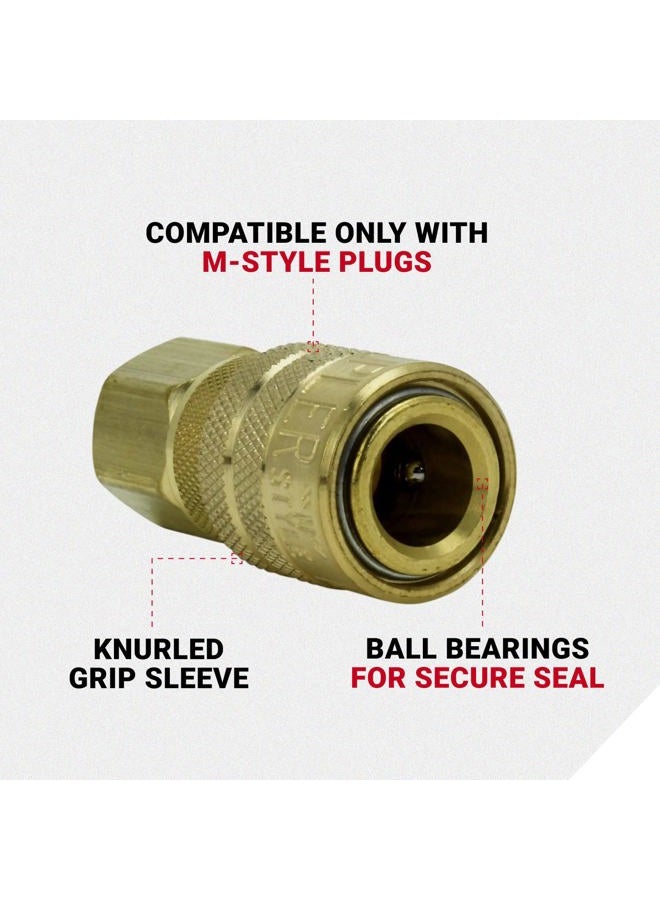 Milton S212 S-212 1/4" NPT M Style Coupler and Plug Kit - 7 Piece - Image 4