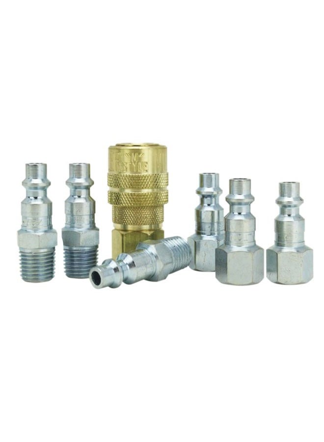 Milton S212 S-212 1/4" NPT M Style Coupler and Plug Kit - 7 Piece - Image 1