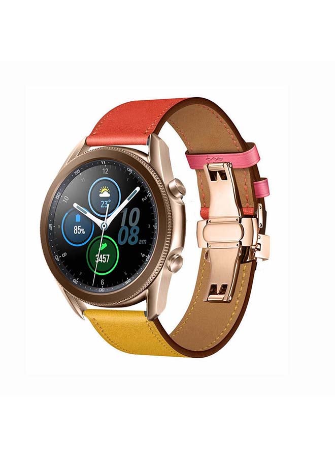 Perfii Genuine Leather Replacement Band for Samsung Galaxy Watch3 45mm Multicolour - Image 2