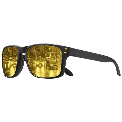 MEETSUN Polarized Sunglasses for Men Women Sports Driving Fishing Glasses UV400 Protection Black Frame-Night Vision Lens - Image 1