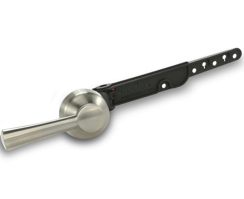 Korky Strong Arm Metal Toilet Handle and Lever Universal to Fit Front Angled Side Left and Right Mount Toilets Brushed Nickel Simple Style 6074BP