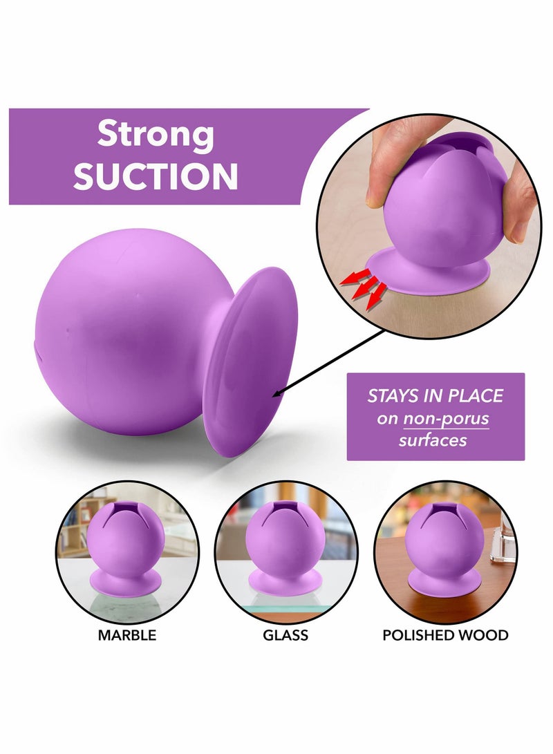 KASTWAVE Vinyl Weeding Scrap Collector, Large Capacity, Debris Collector with Stronger Suction Cup, Soft Silicone Waste Collector for Vinyl Disposing, Heat Transfer Vinyl, Weeding Tools (Purple) - Image 2